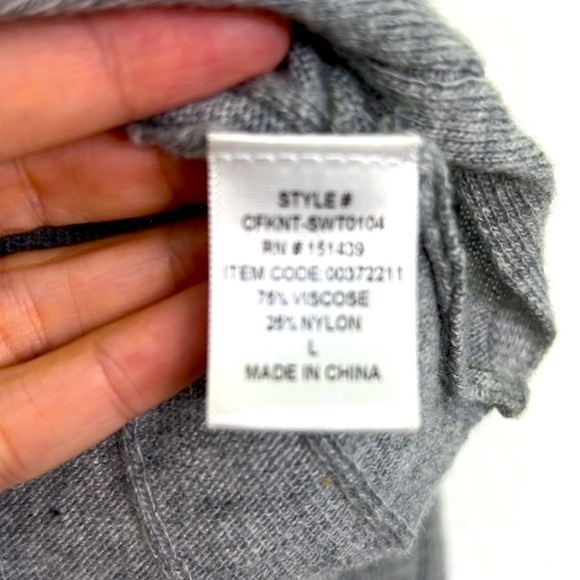 Forever 21 - Gray Ribbed Crop Knot Long Sleeve Sweater Size Large - Picture 9 of 11